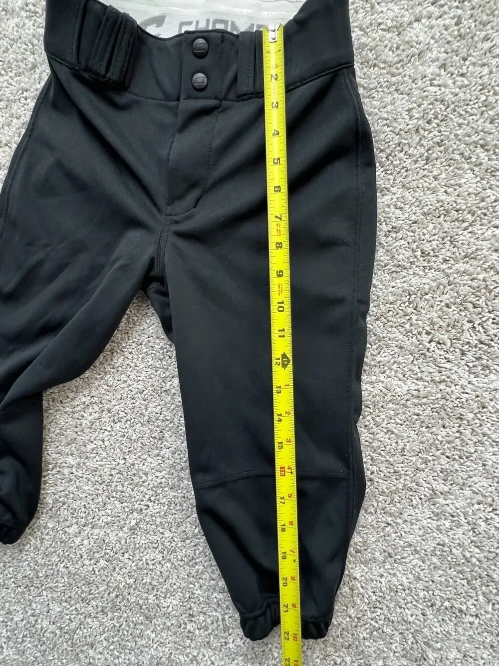 CHAMPRO Youth M Open Bottom Relaxed Fit Baseball Pants BLACK 30/30